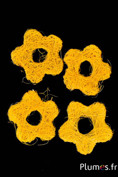 Fiore in sisal - Ø 5 cm - giallo